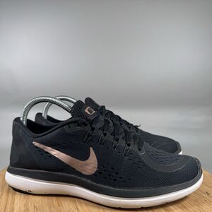 Nike Flex 2017 Run Women's Size 8.5 Running Shoes Black Rose Gold